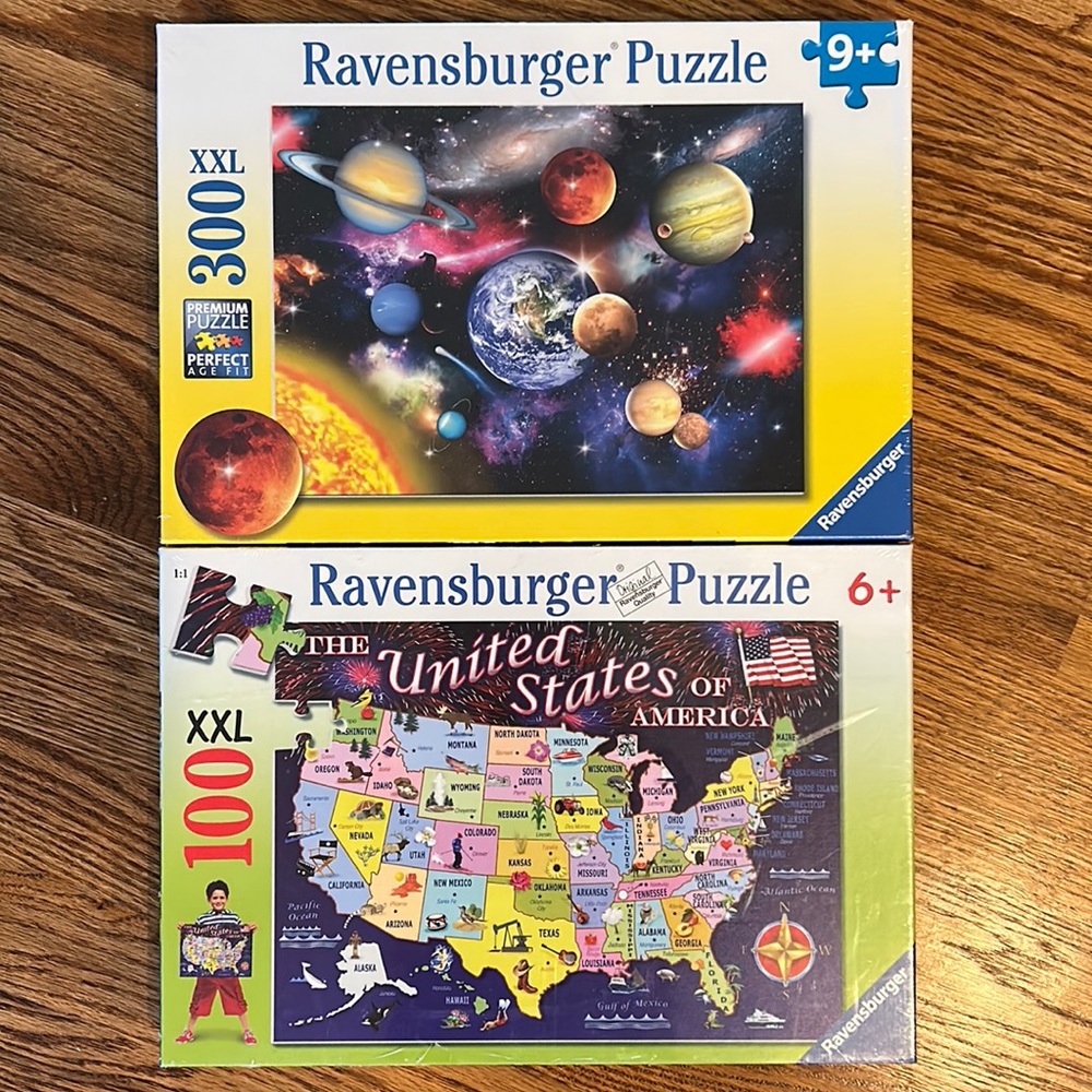 NIB Set of 2 Ravensburger puzzles complete for ages 6+